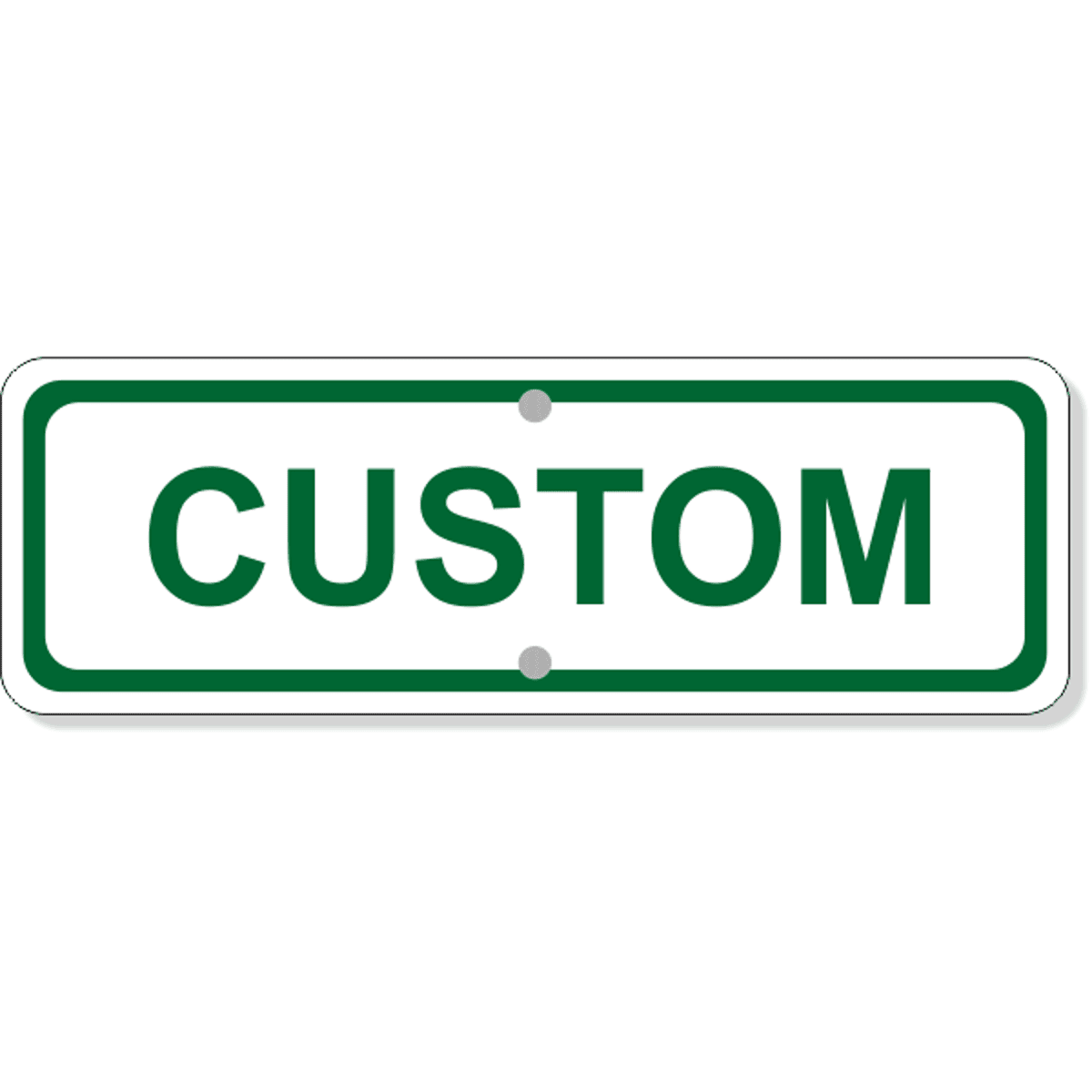 Custom Text Add-On Aluminum Sign Green | 4" x 12"