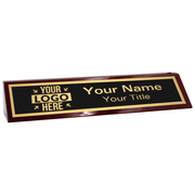 Custom Logo 2" x 10" Text Desk Block