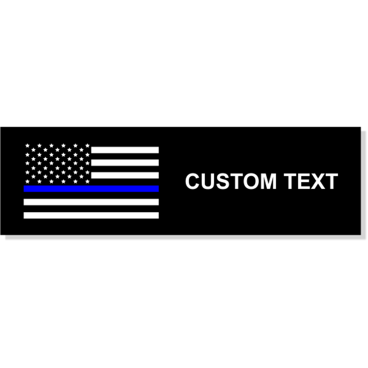 Custom Text Police Flag Rectangle Bumper Sticker | 3" x 10"