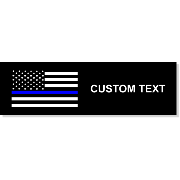 3" x 10" Custom Text Police Flag Rectangle Bumper Sticker