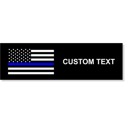 Custom Text Police Flag Rectangle Bumper Sticker | 3" x 10"
