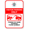 Custom Visitor Parking Only Tow Away Aluminum Sign | 18" x 12"