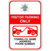 Custom Visitor Parking Only Tow Away Aluminum Sign | 18" x 12"