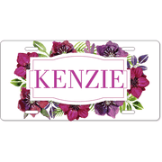 Watercolor Dahlia Custom Front License Plate