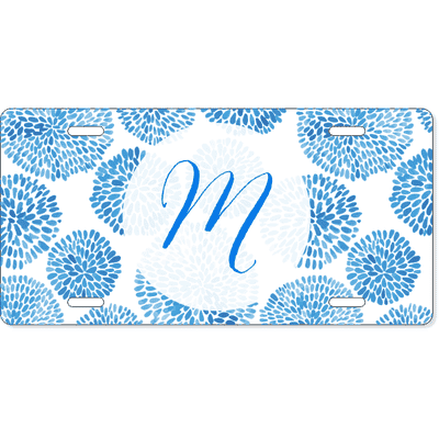 Custom Watercolor Monogram License Plate