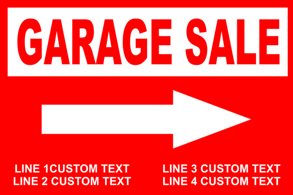 Customized Garage Sale Yard Sign - 18" x 24"