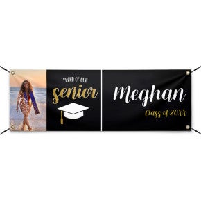Proud of Our Senior Custom Graduation Banner With Strings