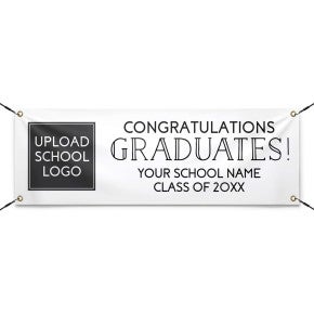 School Logo Custom Graduation Banner With Strings