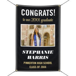 Graduation Elegant 2' x 3' Vertical Banner with strings