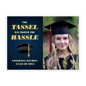 Custom graduation yard sign with graduation cap and custom photo