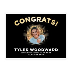Custom graduation yard sign with photo and custom text