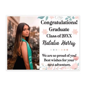 Floral Design and Note Graduation Yard Sign