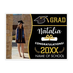 Wave Design Graduation Yard Sign