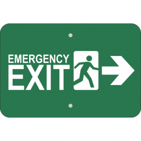 Horizontal Right Arrow Emergency Exit Sign