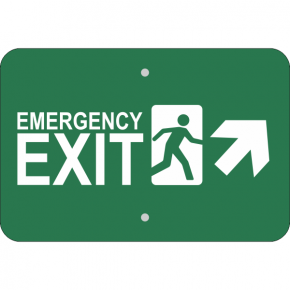Horizontal Forward Right Arrow Emergency Exit Sign
