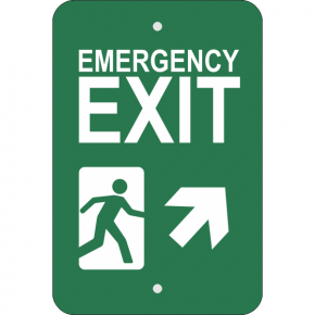 Vertical Forward Right Arrow Emergency Exit Sign