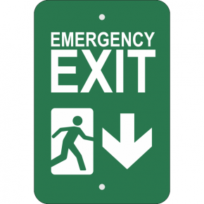 Vertical Down Arrow Emergency Exit Sign