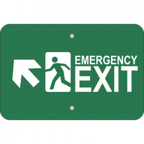 Horizontal Forward Left Arrow Emergency Exit Sign