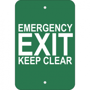 Vertical Keep Clear Emergency Exit Sign
