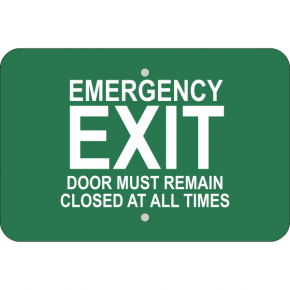 Horizontal Keep Closed Emergency Exit Sign