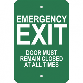 Vertical Keep Closed Emergency Exit Sign