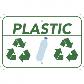 Horizontal Plastic Recycling Sign