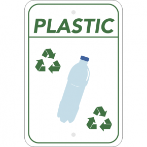 Vertical Plastic Recycling Sign