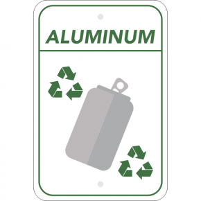 Vertical Aluminum Recycling Sign
