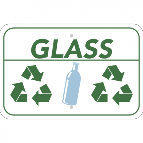Horizontal Glass Recycling Sign