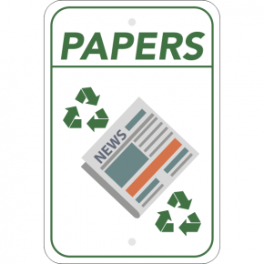 Vertical Paper Recycling Sign