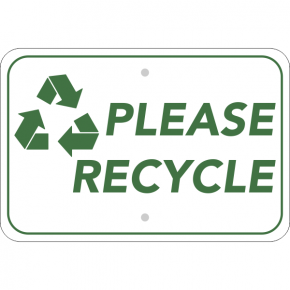 Horizontal Please Recycle Sign