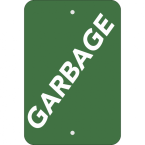 Vertical Green Garbage Sign