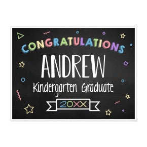 Colorful Kindergarten Graduation Yard Sign