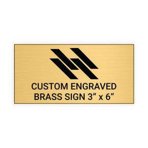 Person Holding A 3 By 6 Custom Engraved Brass Sign