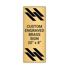 Vertical Engraved Heavy Brass Signs 20