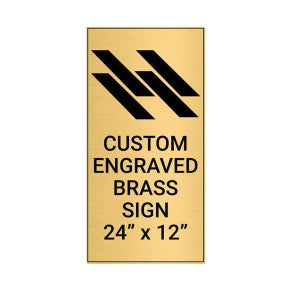 Vertical Engraved Heavy Brass Signs 24
