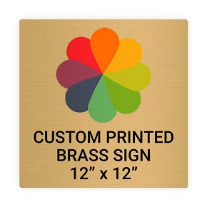 Square Full Color Brass Signs 12