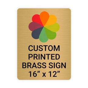 Vertical Full Color Brass Signs 16