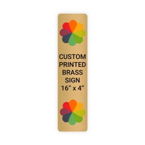 Vertical Full Color Brass Signs 16