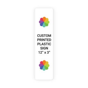 Color Sign Vertical 12 in x 3 in