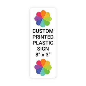 Color Sign Vertical 8 in x 3 in