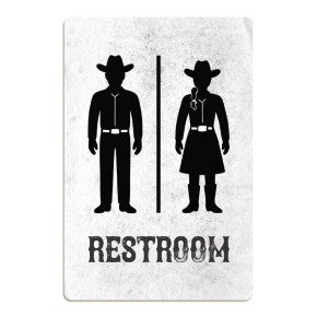 Funny Bathroom Sign Cute Cowboy Restroom