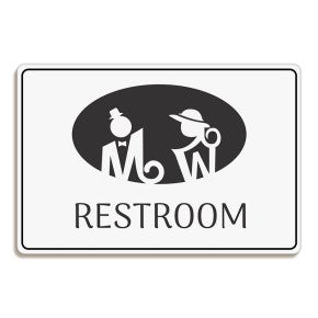 Men and Women Cute Restroom Sign