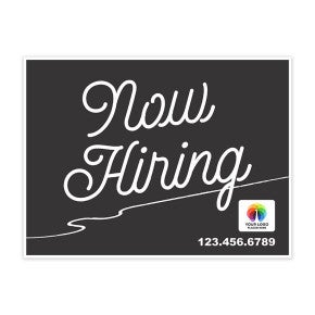 Now Hiring Sign | Script Design and Logo