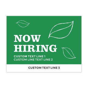 Now Hiring Sign with Custom Text
