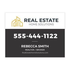 Promote your real estate company with our customizable real estate yard sign. Add your name, logo, and contact information. Perfect for realtors. Shop Now!