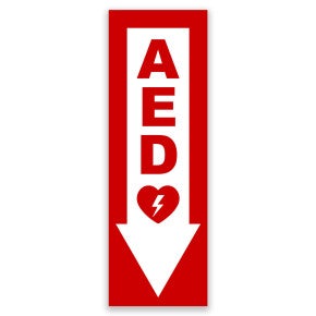AED Down Arrow Wall Sign