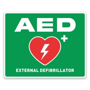 AED Wall Sign with Symbol - Green Design