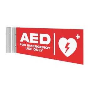 AED Projecting Wall Sign - Red Design