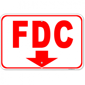 FDC Down Arrow Aluminum Sign | 12